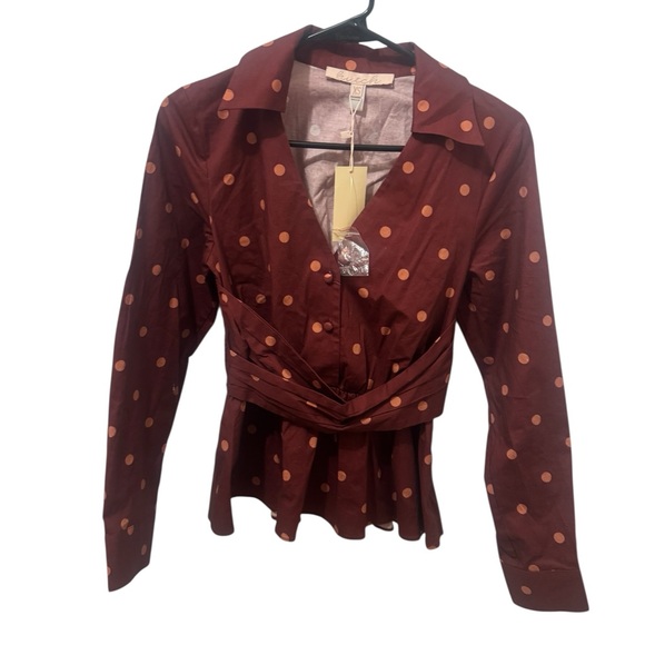 Hutch Polka Dot Peplum Blouse Size XS - Picture 2 of 6